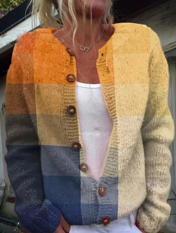 Gilet en Tricot à Motif Floral pour Femme