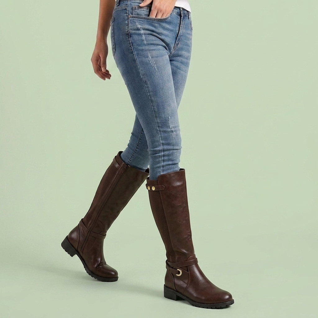 Bottes Cavalières Élégantes à Boucle pour Femme