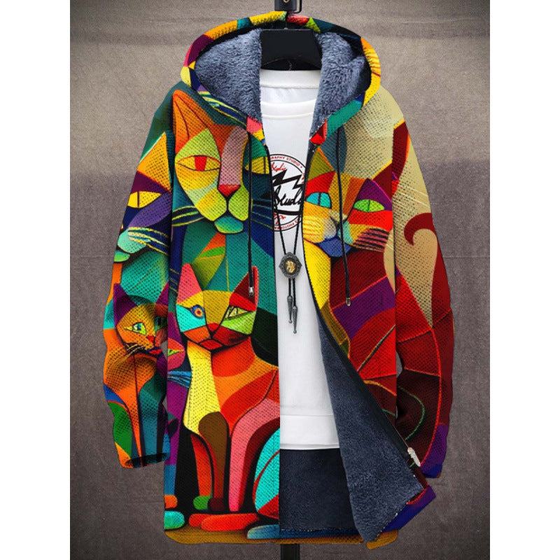 Veste en Tricot à Imprimé Artistique pour Homme