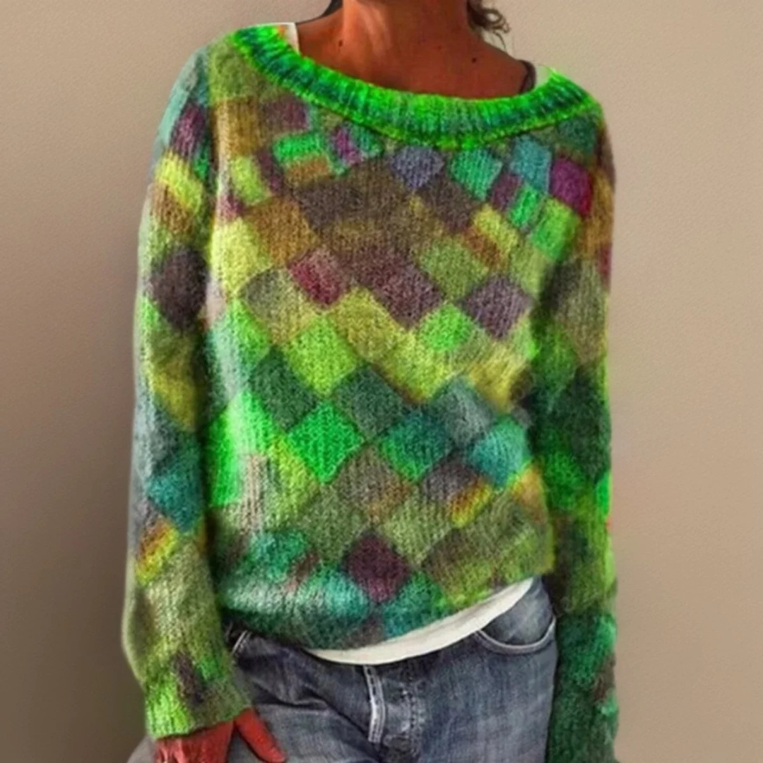 Pull en Maille Coupe Oversize en Vert pour Femme
