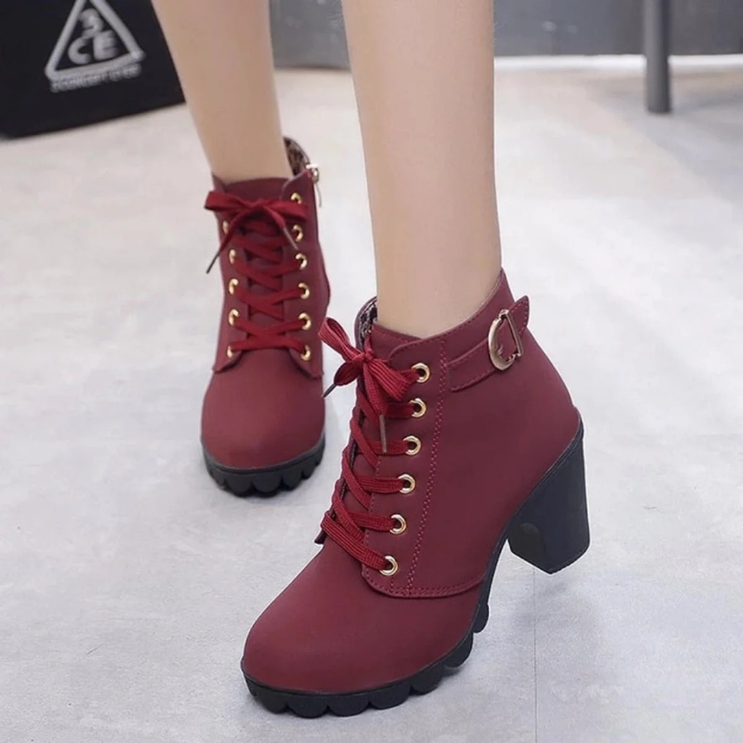 Bottines à Fermeture Éclair à Talon pour Femme