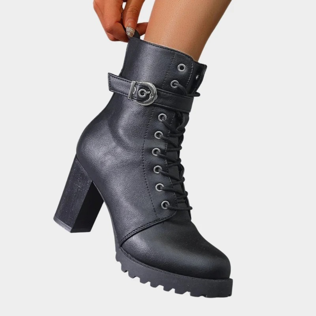 Bottines à Fermeture Éclair à Boucle pour Femme