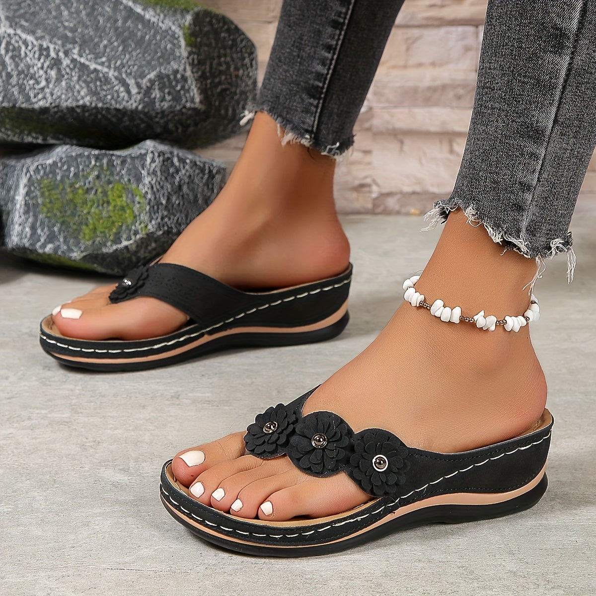 Sandales à Semelle Gel Rembourrée pour Femme