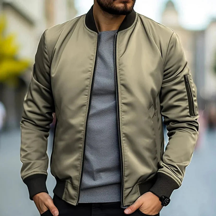 Blouson Aviateur à Bords Côtelés pour Homme