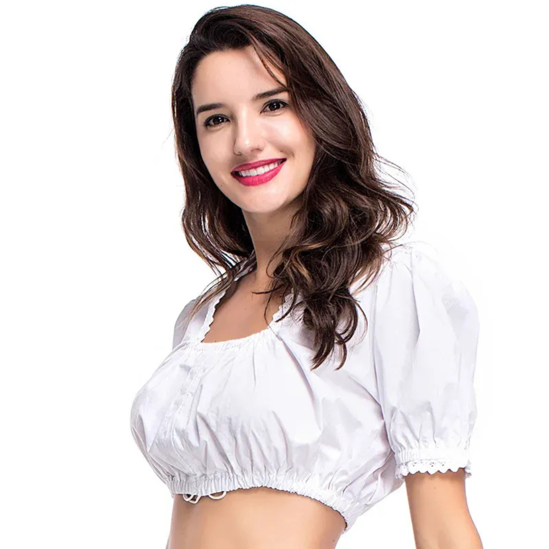 Blouse de Dirndl à Manches Bouffantes pour Femme