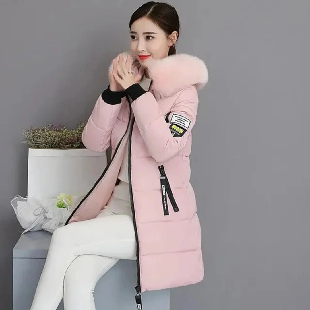Veste d’Hiver à Capuche à Fermeture Éclair pour Femme