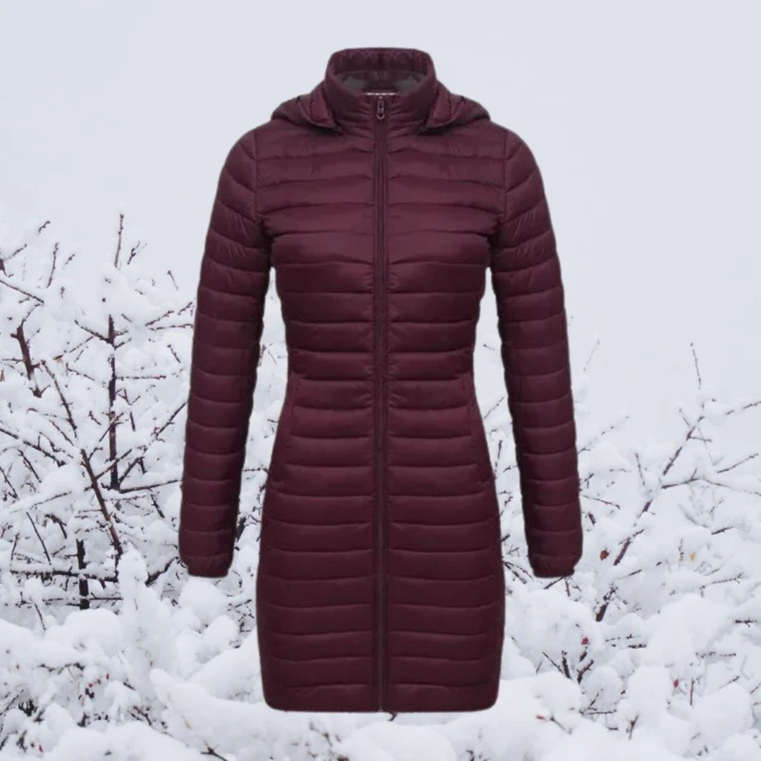 Veste d’Hiver à Capuche à Fermeture Éclair pour Femme