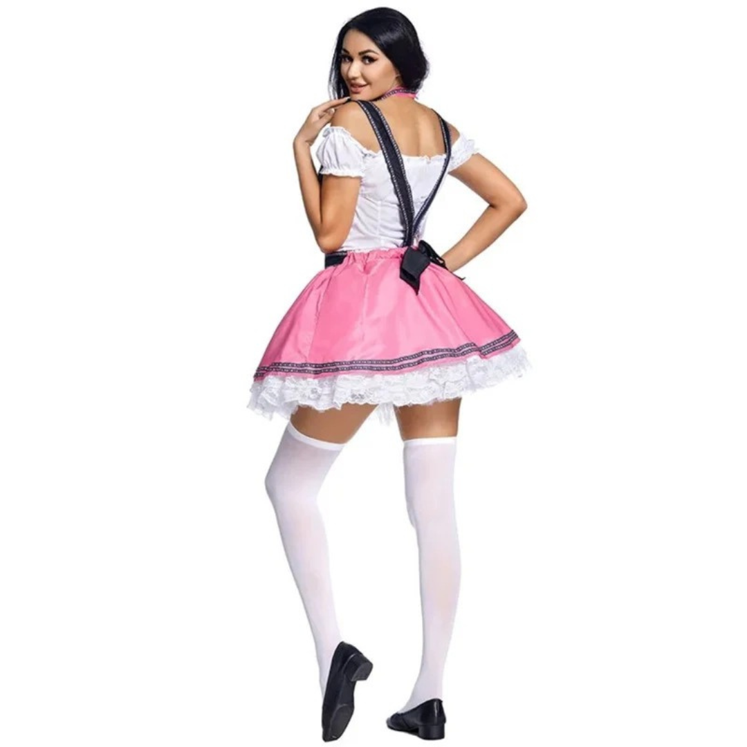 Dirndl en Dentelle en Rose pour Femme