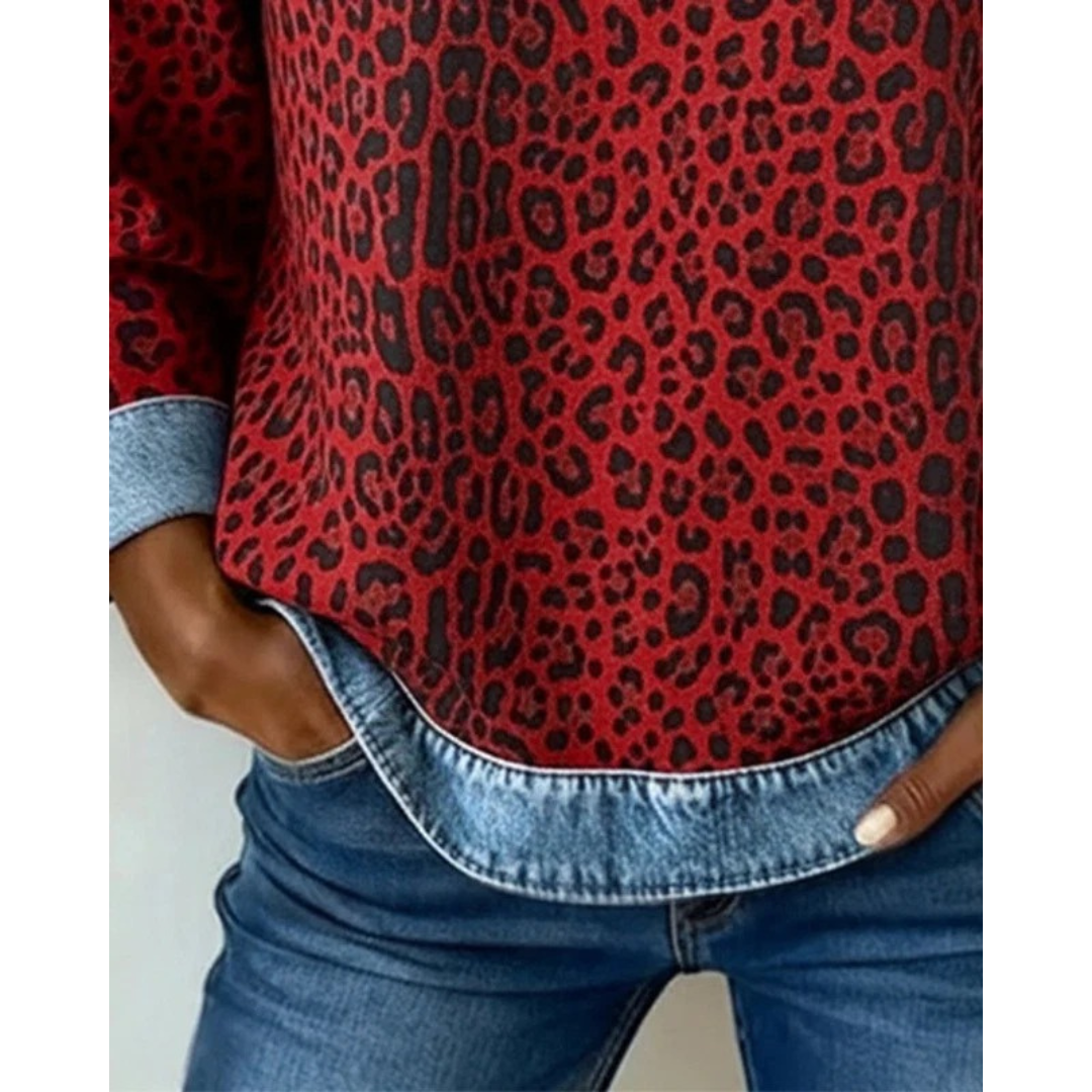 Pull en Maille à Imprimé Léopard pour Femme