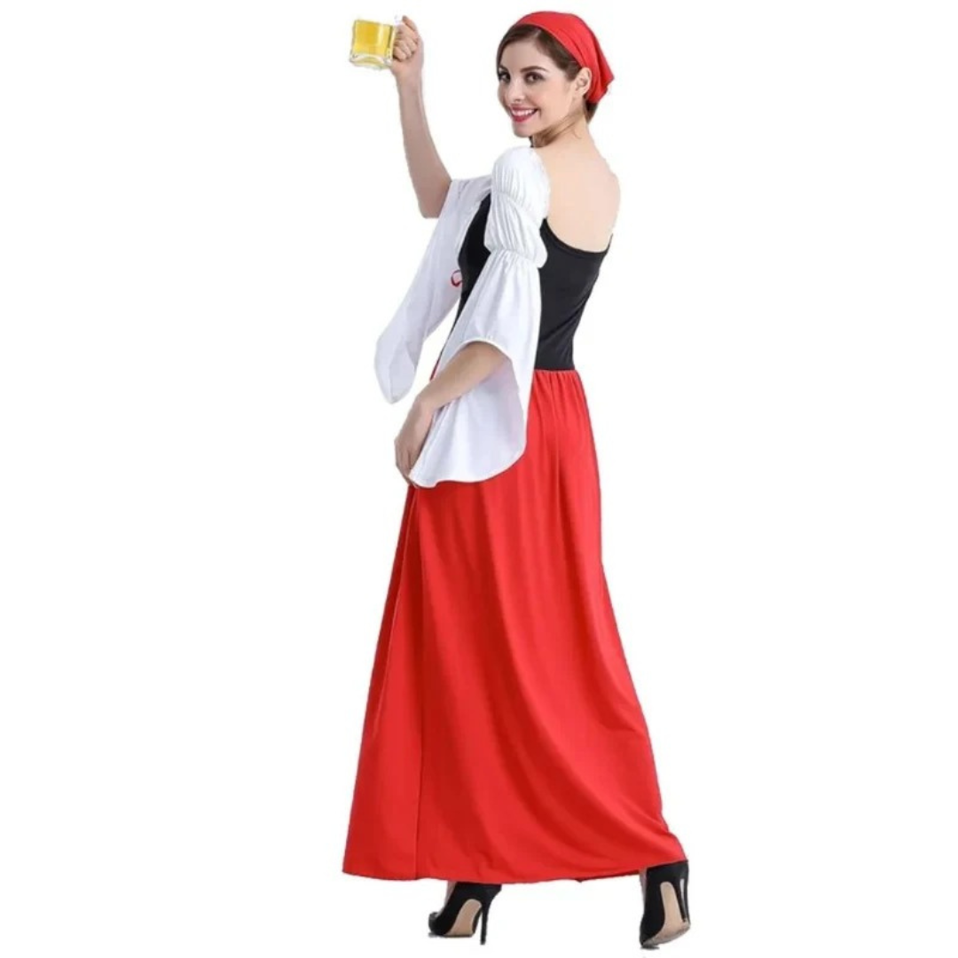 Robe Traditionnelle — Finitions côtelées aux bords pour Femme