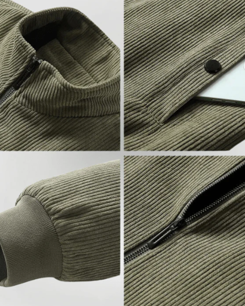Veste en Velours Côtelé Doublée Polaire pour Homme