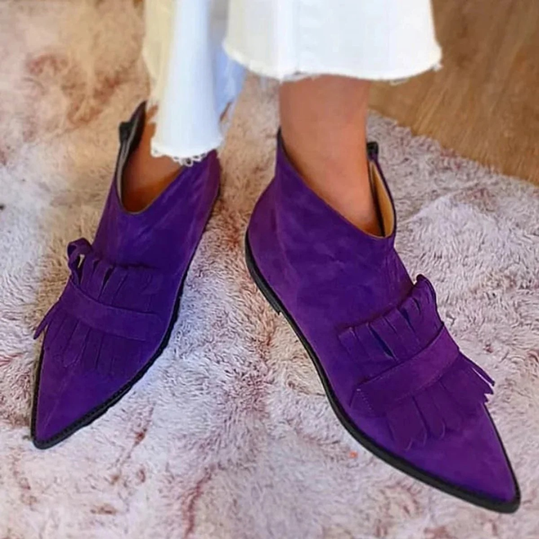 Bottines en Dentelle en Daim Synthétique pour Femme