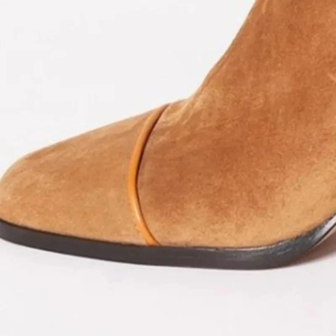 Bottines en Daim Synthétique à Fermeture Éclair pour Femme