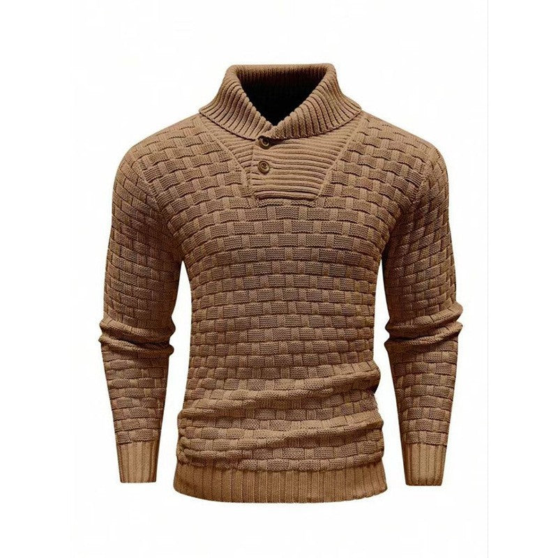 Pull à Col Montant en Maille Gaufrée pour Homme