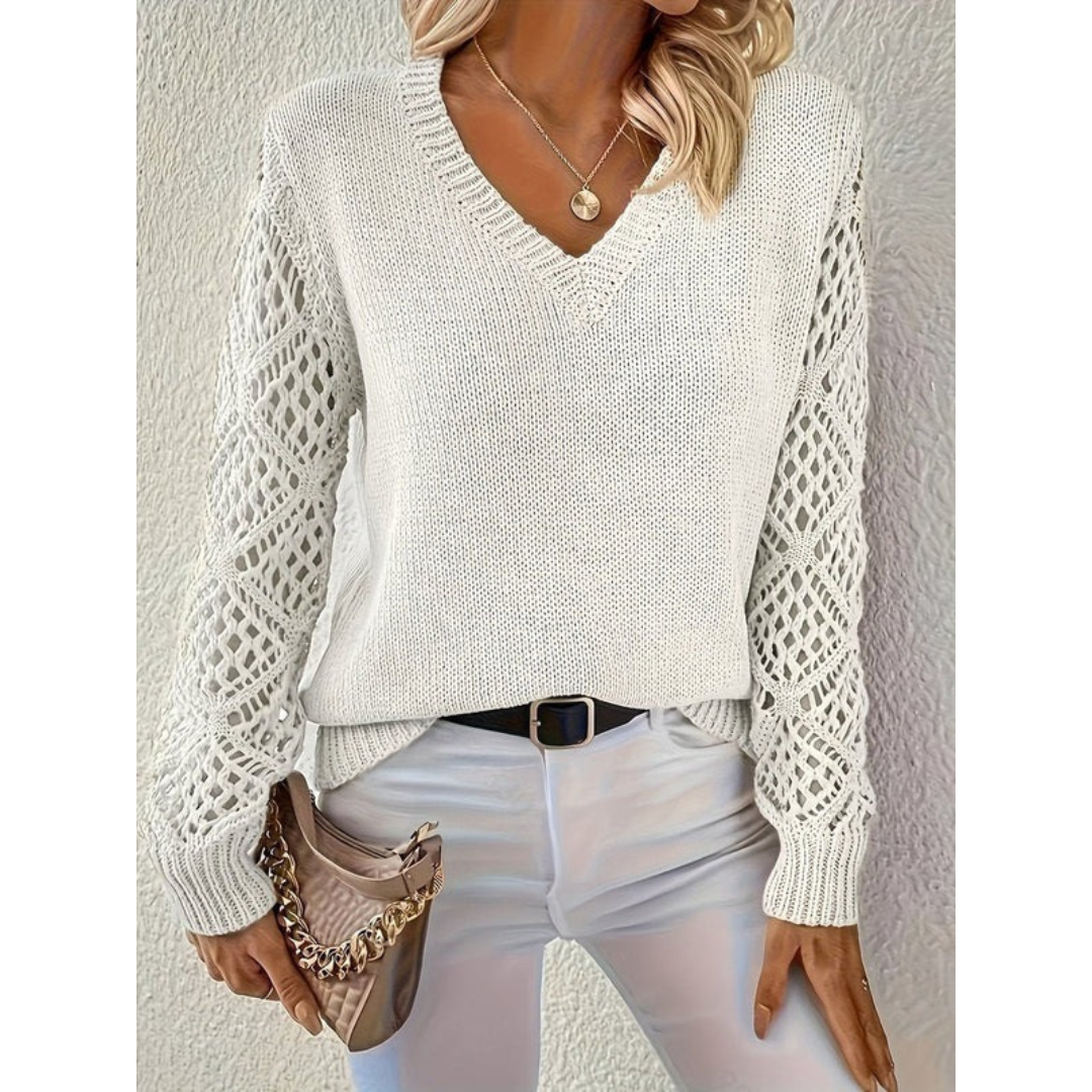 Pull en Maille à Col V pour Femme