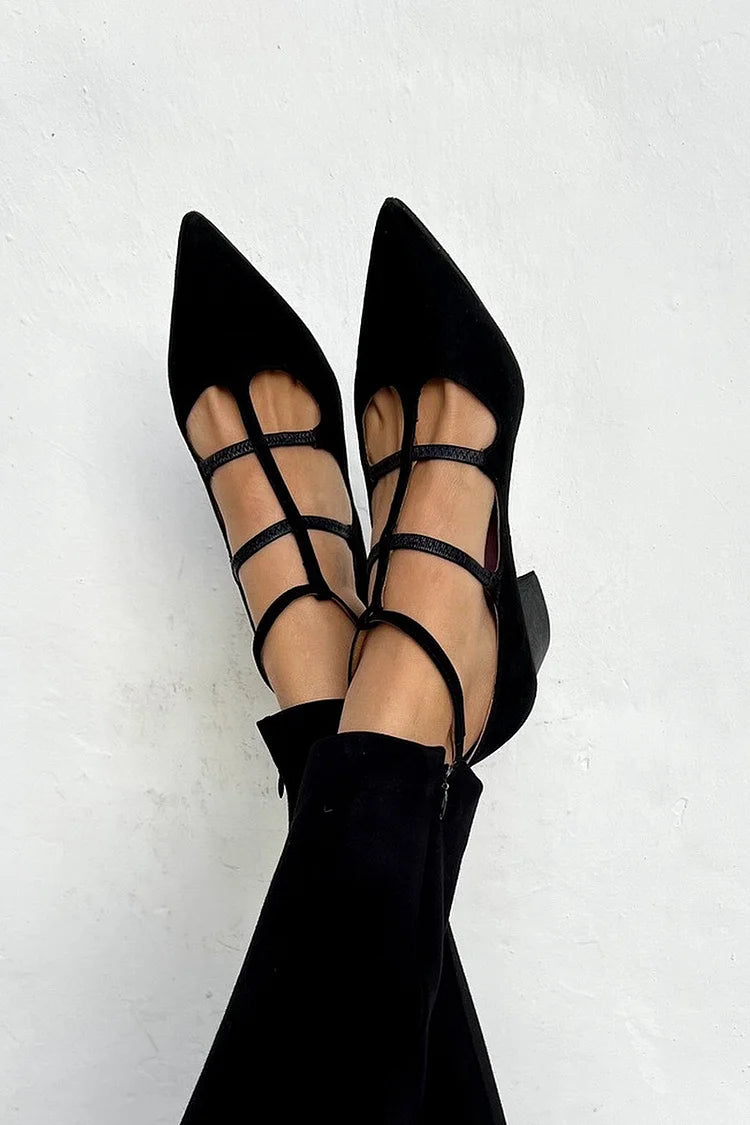 Ballerines à Petit Talon et Rubans