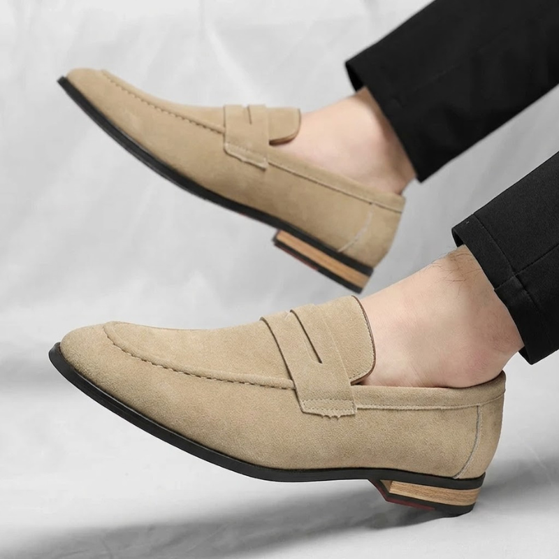 Mocassins Penny Loafers en Suédine pour Homme