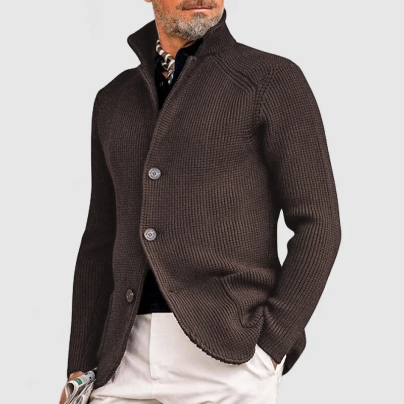 Cardigan Boutonné en Grosse Maille pour Homme