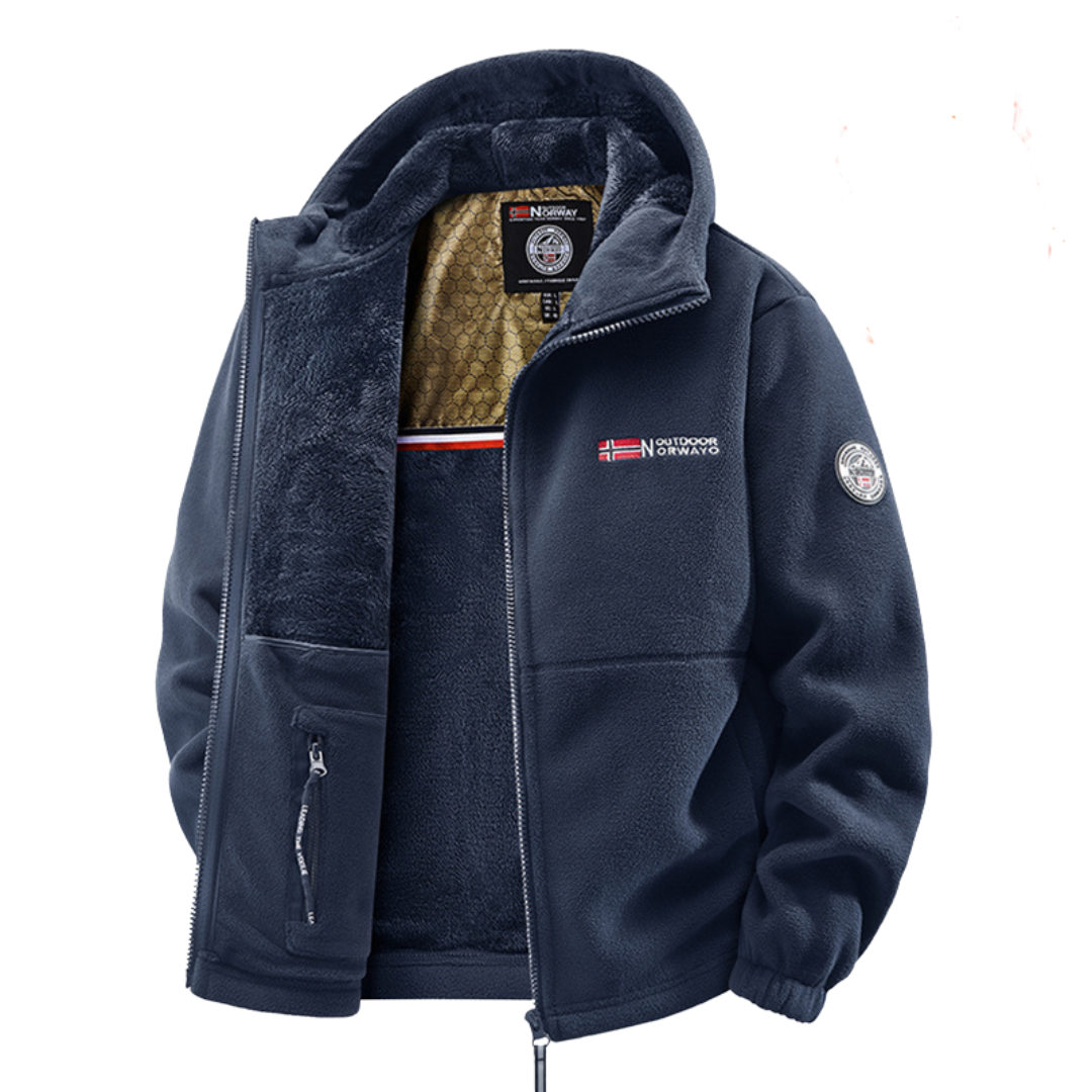 Parka d’Hiver Doublée Polaire à Capuche pour Homme