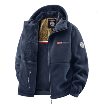 Parka d’Hiver Doublée Polaire à Capuche pour Homme