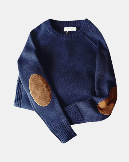 Pull à Col Rond avec Coudières pour Homme