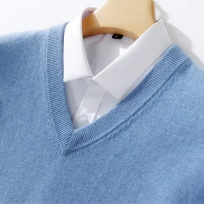 Pull à Col V en Maille Fine pour Homme