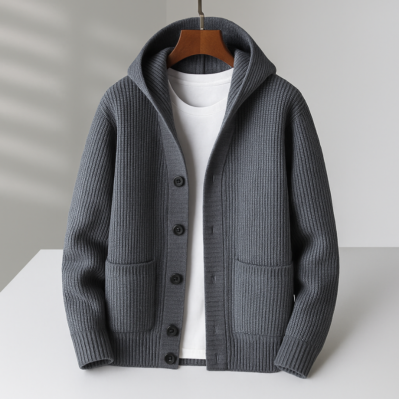 Cardigan à Capuche Boutonné pour Homme