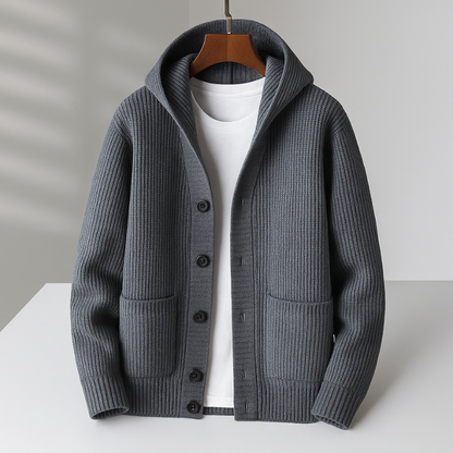 Cardigan à Capuche Boutonné pour Homme