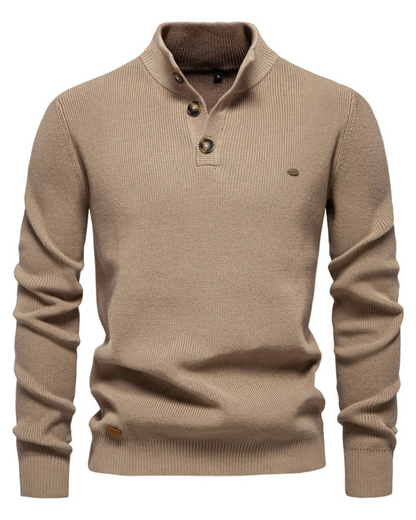 Pull à Col Montant Boutonné pour Homme