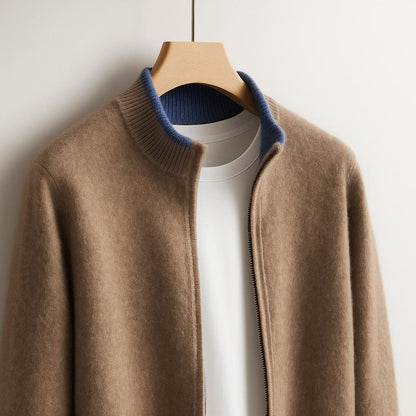 Cardigan Zippé à Col Montant pour Homme