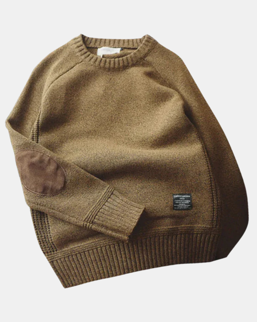 Pull à Col Rond avec Coudières pour Homme