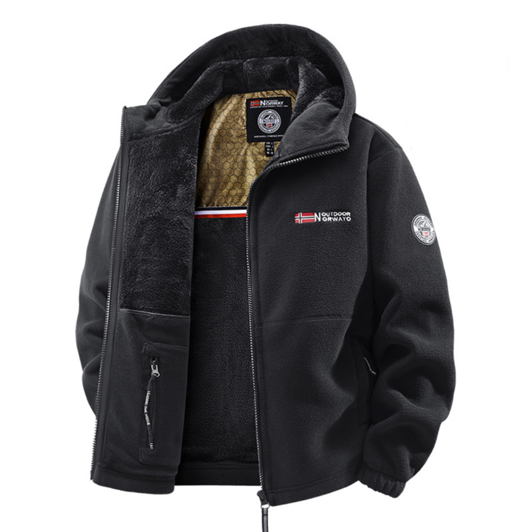 Parka d’Hiver Doublée Polaire à Capuche pour Homme
