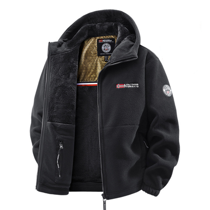 Parka d’Hiver Doublée Polaire à Capuche pour Homme