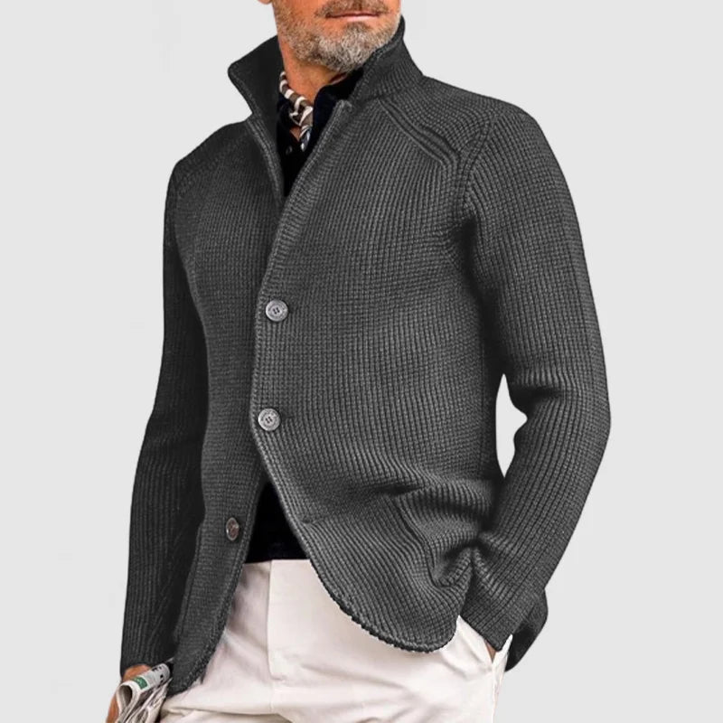 Cardigan Boutonné en Grosse Maille pour Homme