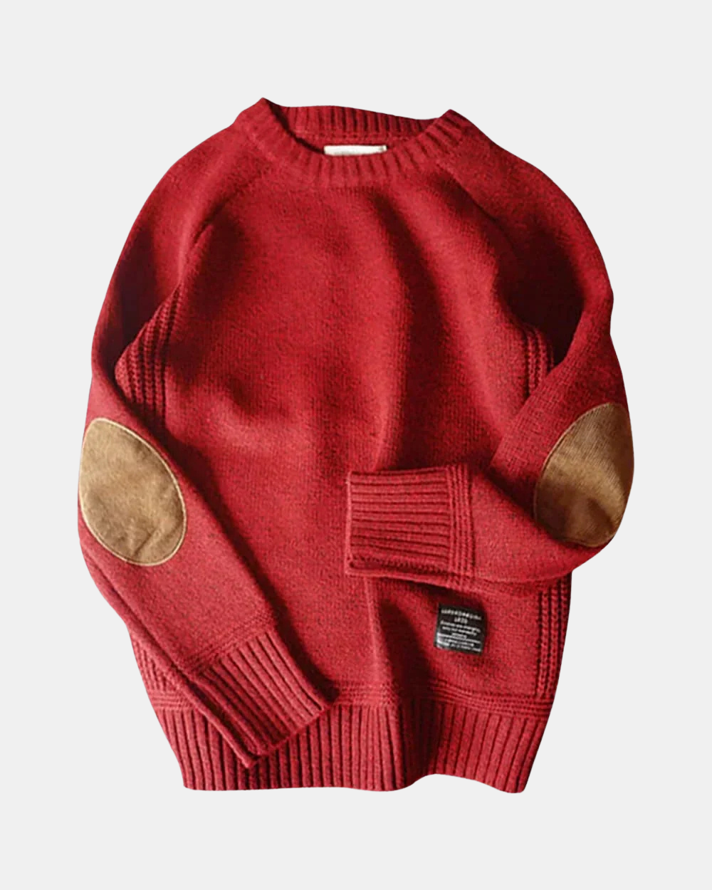 Pull à Col Rond avec Coudières pour Homme