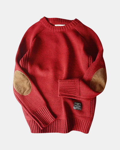 Pull à Col Rond avec Coudières pour Homme
