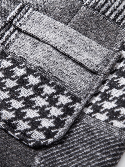 Gilet de Costume Effet Tweed à Chevrons pour Homme