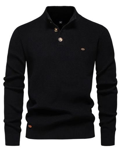 Pull à Col Montant Boutonné pour Homme