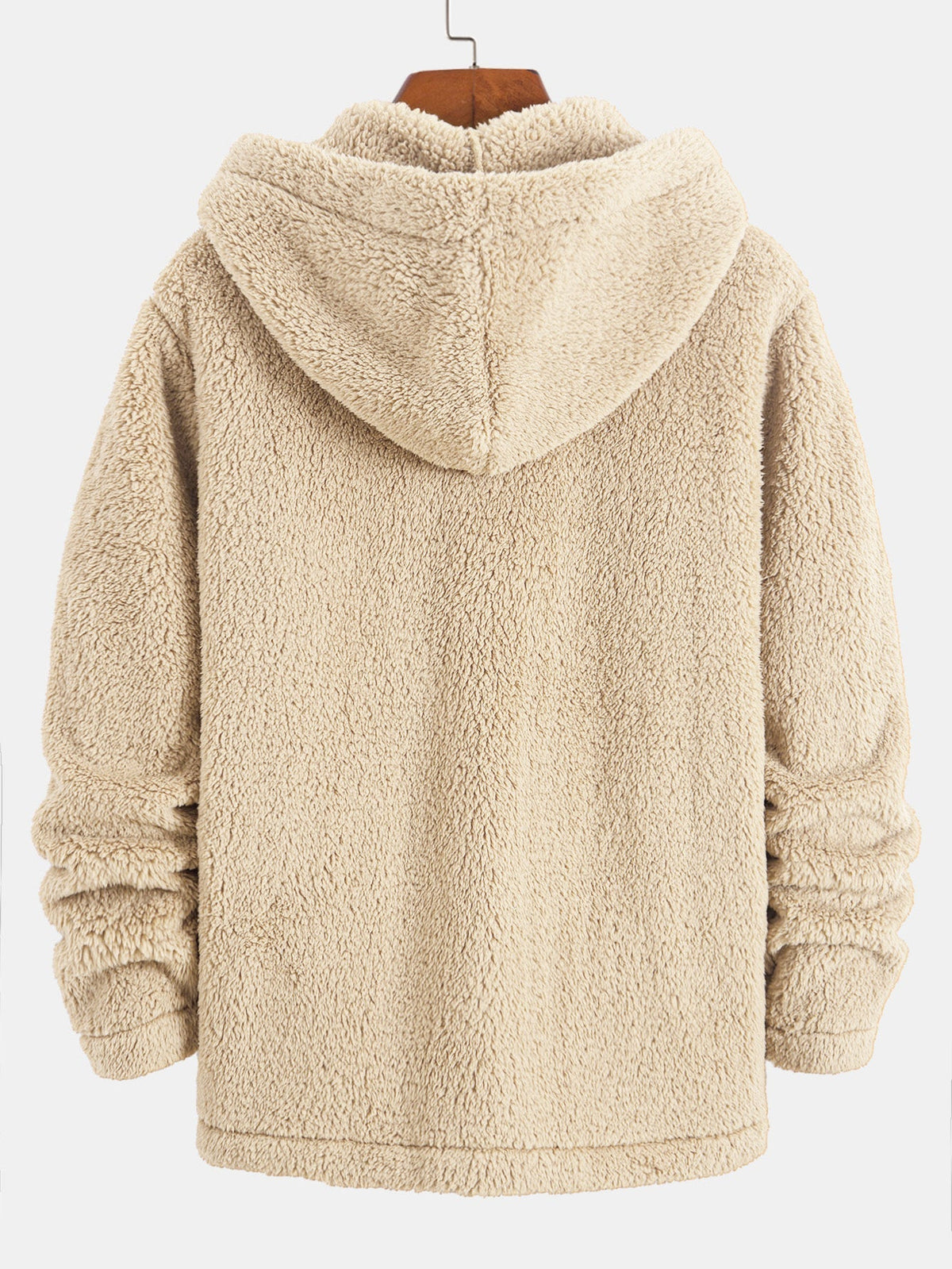 Veste en Fausse Fourrure Teddy à Capuche pour Homme