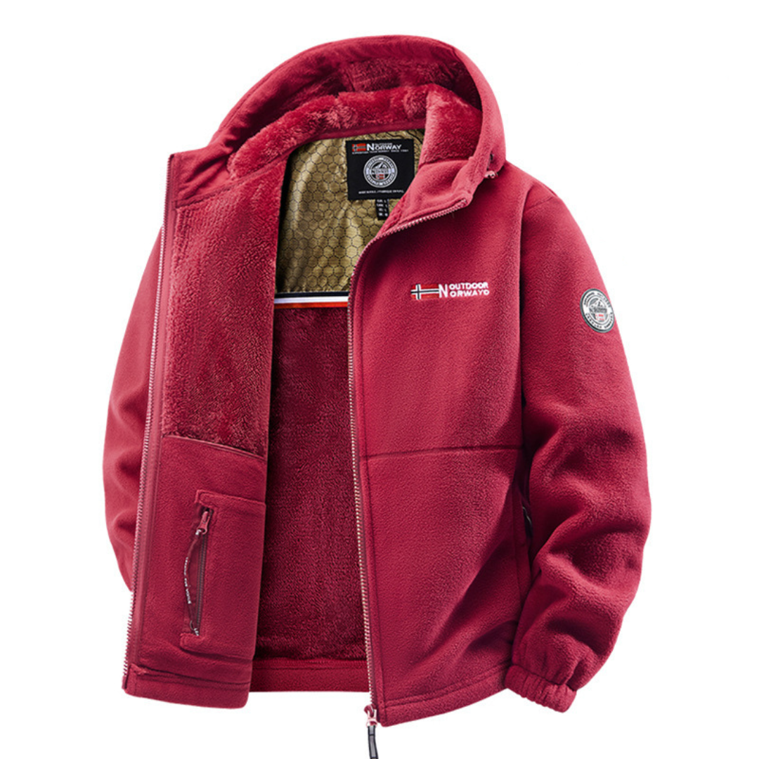 Parka d’Hiver Doublée Polaire à Capuche pour Homme