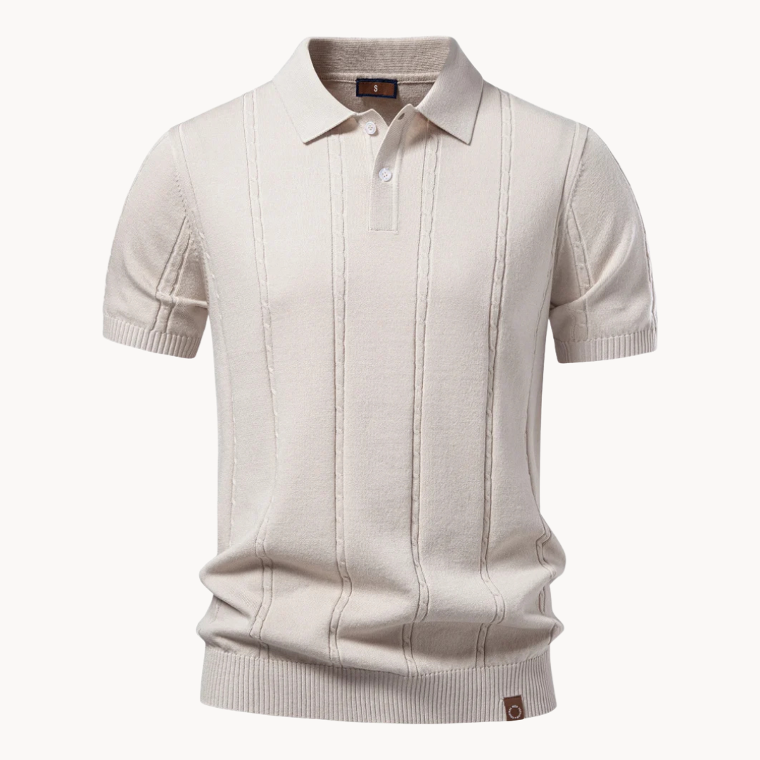 Polo en Maille à Texture Verticale pour Homme