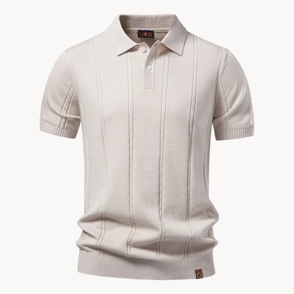 Polo en Maille à Texture Verticale pour Homme