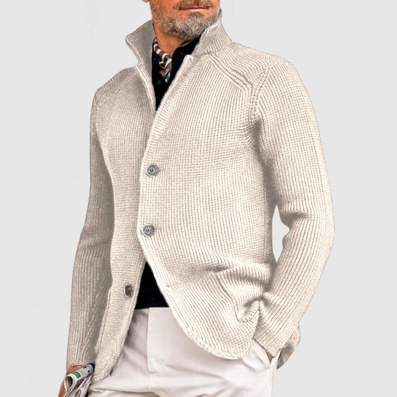 Cardigan Boutonné en Grosse Maille pour Homme