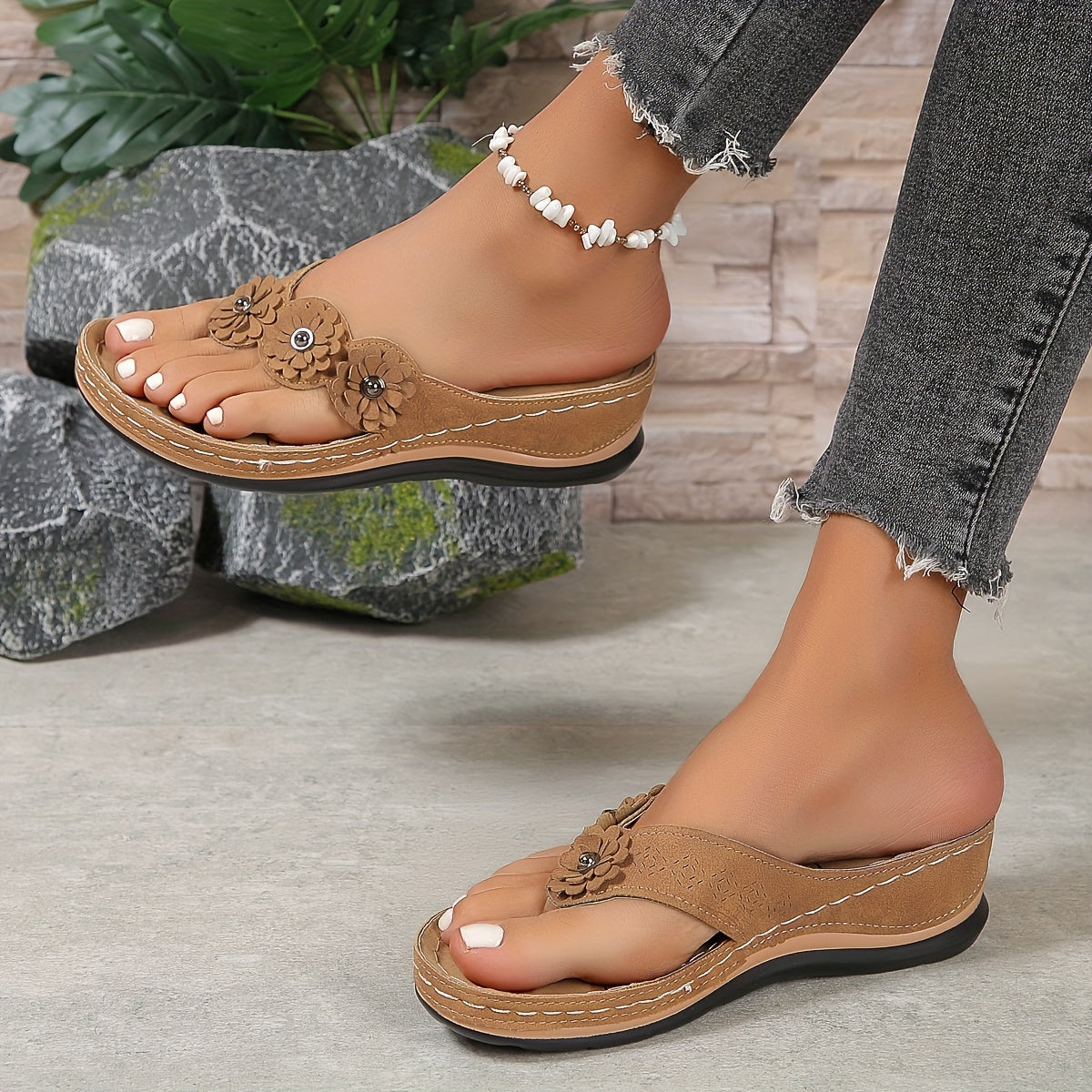 Sandales à Semelle Gel Rembourrée pour Femme