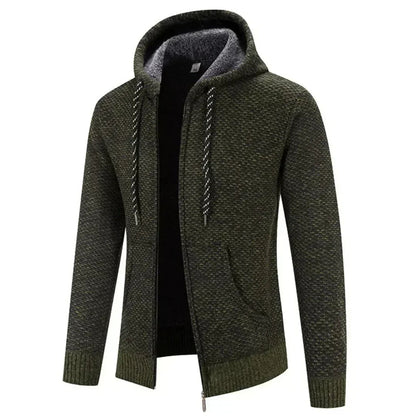 Sweat à Capuche Zippé pour Homme, Doublure en Laine