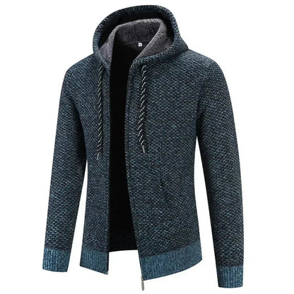 Sweat à Capuche Zippé pour Homme, Doublure en Laine