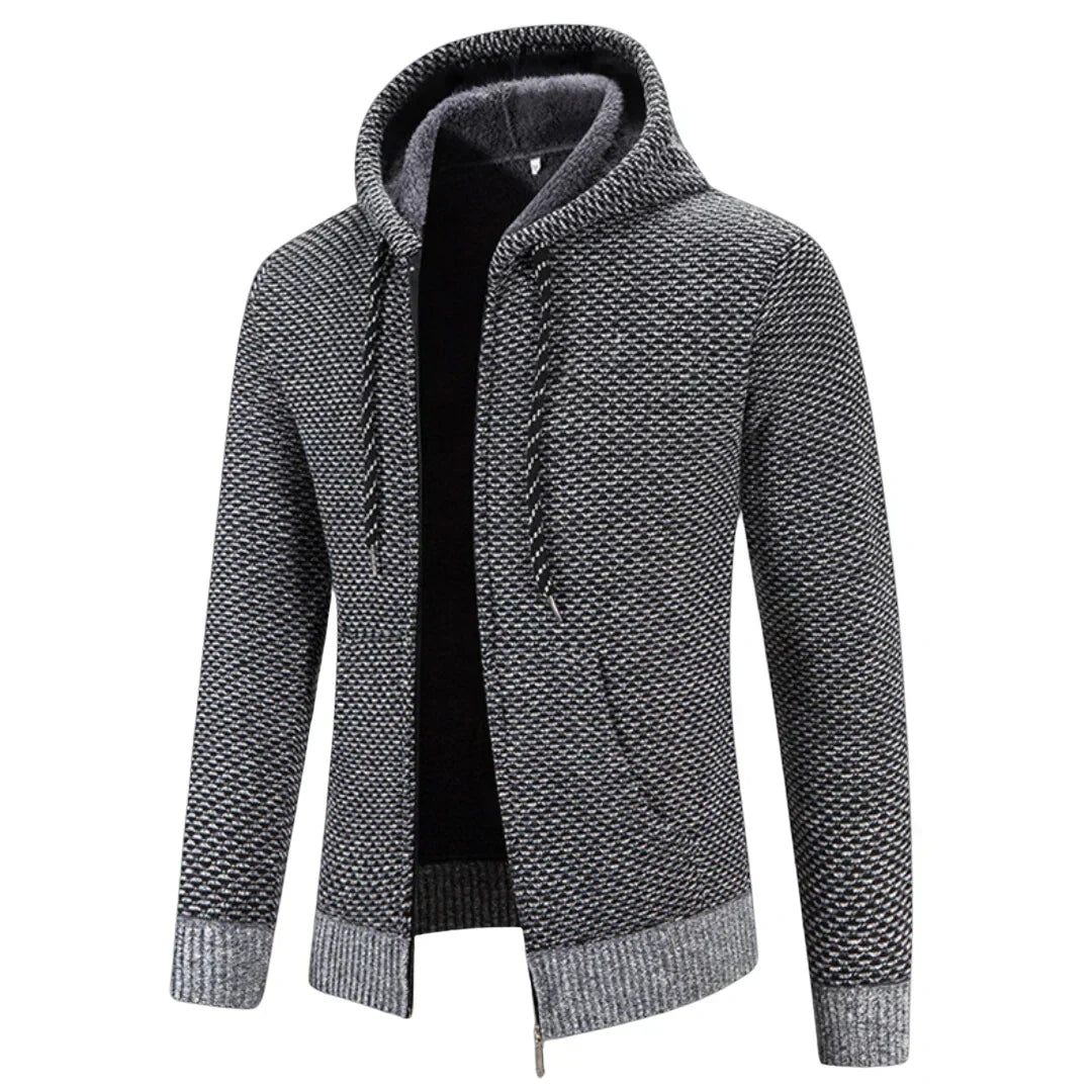 Sweat à Capuche Zippé pour Homme, Doublure en Laine