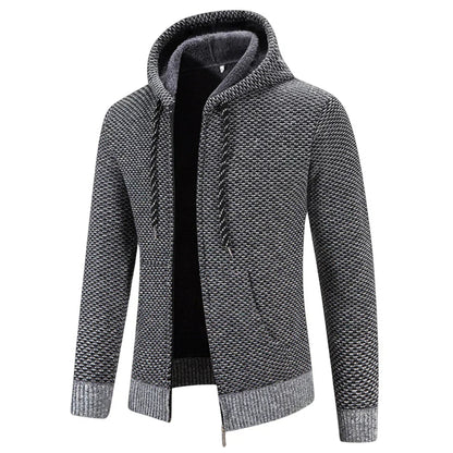 Sweat à Capuche Zippé pour Homme, Doublure en Laine
