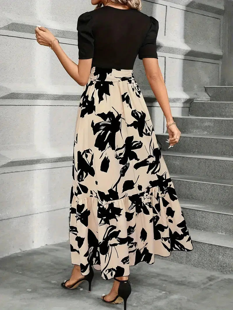Robe Maxi Coupe A à Imprimé Botanique pour Femme