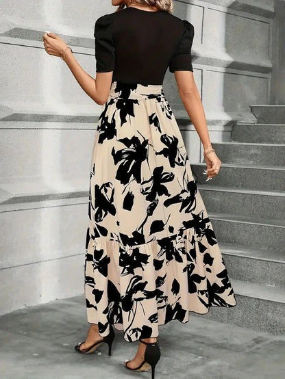 Robe Maxi Coupe A à Imprimé Botanique pour Femme